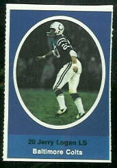 Jerry Logan 1972 Sunoco Stamps football card