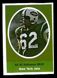 Al Atkinson 1972 Sunoco Stamps football card