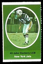 John Dockery 1972 Sunoco Stamps football card