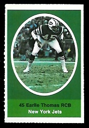 Earlie Thomas 1972 Sunoco Stamps football card