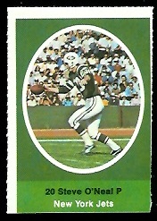Steve O'Neal 1972 Sunoco Stamps football card