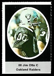 Jim Otto 1972 Sunoco Stamps football card