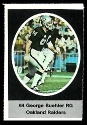 George Buehler 1972 Sunoco Stamps football card George Buehler 1972 Sunoco Stamps football card
