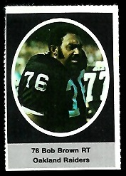 Bob Brown 1972 Sunoco Stamps football card