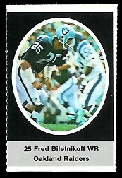 Fred Biletnikoff 1972 Sunoco Stamps football card