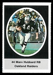 Marv Hubbard 1972 Sunoco Stamps football card