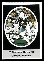 Clarence Davis 1972 Sunoco Stamps football card