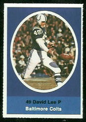 David Lee 1972 Sunoco Stamps football card