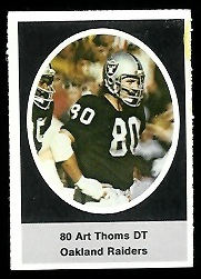 Art Thoms 1972 Sunoco Stamps football card