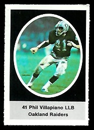 Phil Villapiano 1972 Sunoco Stamps football card