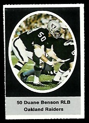 Duane Benson 1972 Sunoco Stamps football card