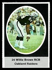 Willie Brown 1972 Sunoco Stamps football card