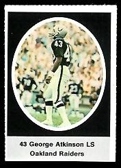 George Atkinson 1972 Sunoco Stamps football card