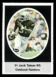 Jack Tatum 1972 Sunoco Stamps football card