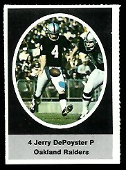 Jerry Depoyster 1972 Sunoco Stamps football card