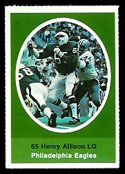 Henry Allison 1972 Sunoco Stamps football card