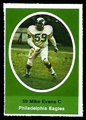 Mike Evans 1972 Sunoco Stamps football card