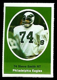 Steve Smith 1972 Sunoco Stamps football card