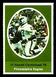 Harold Carmichael 1972 Sunoco Stamps football card