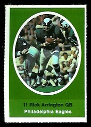 Rick Arrington 1972 Sunoco Stamps football card