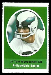 Tom Woodeshick 1972 Sunoco Stamps football card