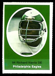 Richard Harris 1972 Sunoco Stamps football card