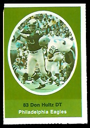 Don Hultz 1972 Sunoco Stamps football card Don Hultz 1972 Sunoco Stamps football card