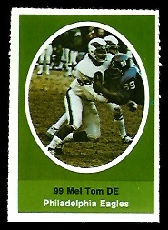 Mel Tom 1972 Sunoco Stamps football card