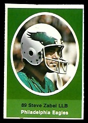 Steve Zabel 1972 Sunoco Stamps football card