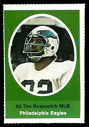 Tim Rossovich 1972 Sunoco Stamps football card