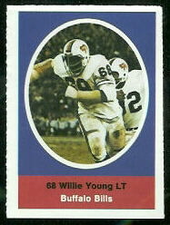 Willie Young 1972 Sunoco Stamps football card