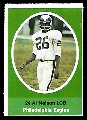 Al Nelson 1972 Sunoco Stamps football card