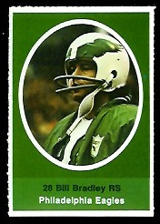 Bill Bradley 1972 Sunoco Stamps football card