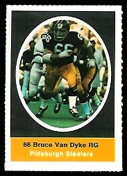 Bruce Van Dyke 1972 Sunoco Stamps football card