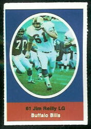 Jim Reilly 1972 Sunoco Stamps football card