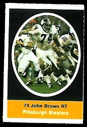 John Brown 1972 Sunoco Stamps football card