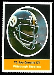 Joe Greene 1972 Sunoco Stamps football card