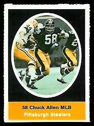 Chuck Allen 1972 Sunoco Stamps football card