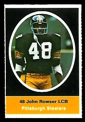 John Rowser 1972 Sunoco Stamps football card
