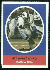 Levert Carr 1972 Sunoco Stamps football card