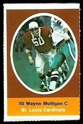 Wayne Mulligan 1972 Sunoco Stamps football card