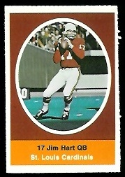 Jim Hart 1972 Sunoco Stamps football card