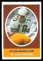 Pete Beathard 1972 Sunoco Stamps football card