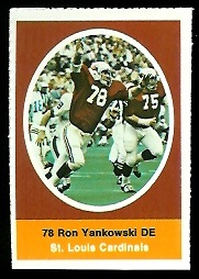 Ron Yankowski 1972 Sunoco Stamps football card