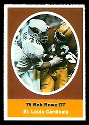 Bob Rowe 1972 Sunoco Stamps football card