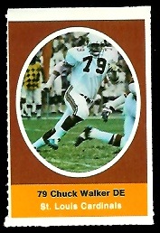 Chuck Walker 1972 Sunoco Stamps football card