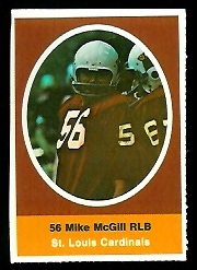 Mike McGill 1972 Sunoco Stamps football card