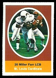 Miller Farr 1972 Sunoco Stamps football card