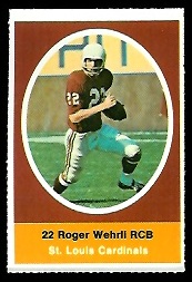 Roger Wehrli 1972 Sunoco Stamps football card