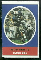 Jan White 1972 Sunoco Stamps football card